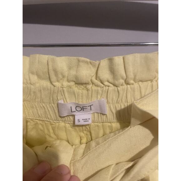 LOFT Paperbag Eyelet Shorts Women’s Small Bright Yellow Scallop Hem NWT Summer‎ - Picture 6 of 8